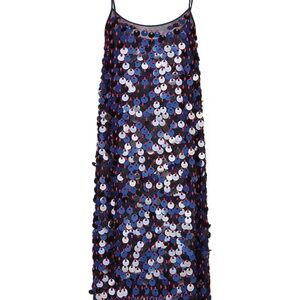 Dries Van Noten Sequin Dress midi dress in Navy and Red NWT SZ 38